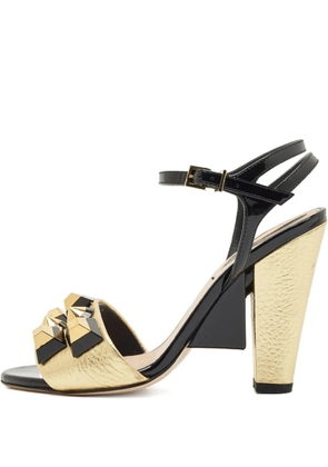 Fendi Pre-Owned studded-detail ankle-strap sandals - Gold