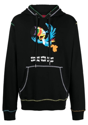 Mostly Heard Rarely Seen 8-Bit Give Me The Loop graphic-print cotton hoodie - Black
