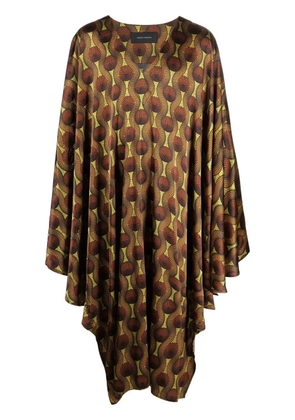 OZWALD BOATENG geometric-print silk cape shirt - Yellow