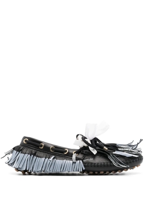 13 09 SR Puli frayed leather loafers - Black