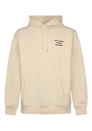 Drôle De Monsieur drawstring print hoodie - Neutrals