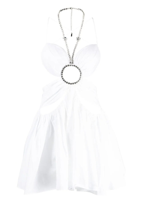 AREA cut-out crystal-embellished minidress - White