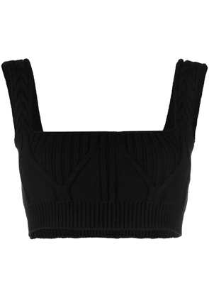 The Attico Miles ribbed-knit cropped top - Black