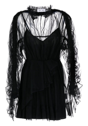 ACT Nº1 tulle-panels mini dress - Black