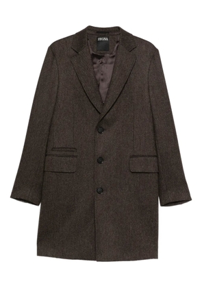 Zegna pocket buttoned coat - Brown