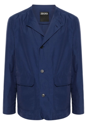 Zegna textured shirt jacket - Blue