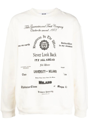 MSGM graphic-print cotton sweatshirt - Neutrals