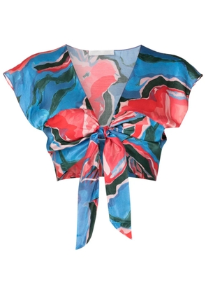 Clube Bossa Gert abstract-print crop top - Blue