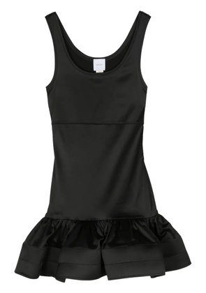 Patou ruffled satin tank dress - Black