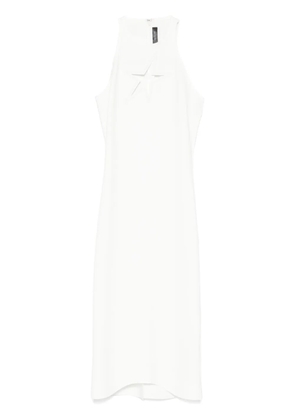 Mugler star-motif sleeveless midi dress - White