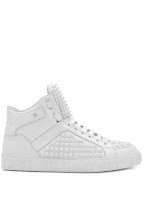 Philipp Plein spike-effect mid-top sneakers - White