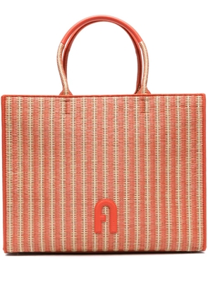 Furla logo-patch tote bag - Orange
