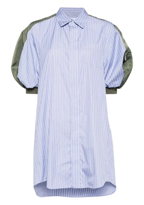 sacai panelled striped mini dress - Blue