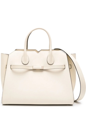 Valextra medium Milano leather tote bag - Neutrals