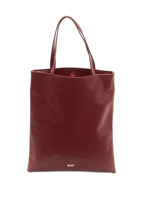 LA ROSE logo detail leather tote bag - Red