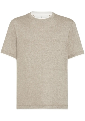 Brunello Cucinelli faux-layering t-shirt - Neutrals