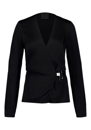Givenchy V-neck satin wrap top - Black