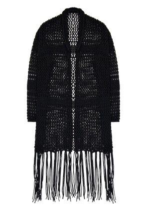 Laneus oversize open-knit cardigan - Black