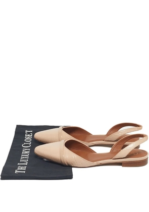 Malone Souliers x Roy Luwolt Marion croc-embossed slingbacks shoes - Neutrals