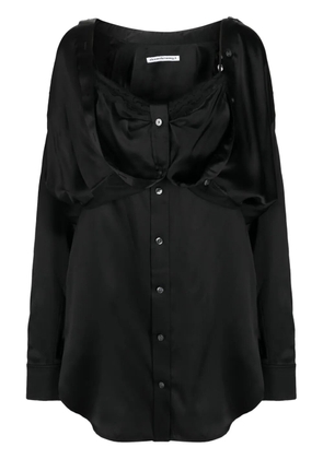 Alexander Wang layered silk minidress - Black