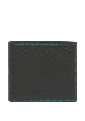 Marni pebbled-stitched leather wallet - Black