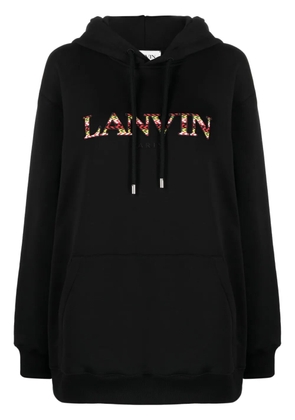 Lanvin logo-embroidered hoodie - Black