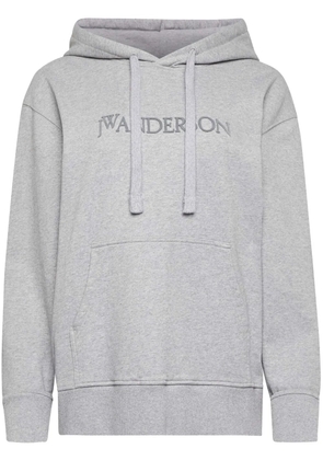 JW Anderson logo-embroidered hoodie - Grey