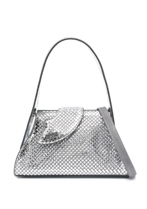 GCDS small Comma metallic leather bag - Silver