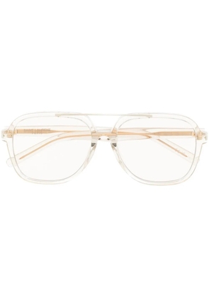 Saint Laurent Eyewear logo square-frame glasses - Neutrals