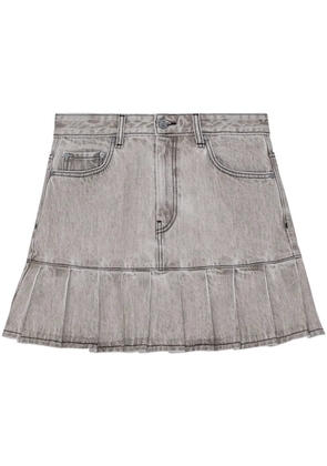 GANNI Future denim pleated mini skirt - Grey
