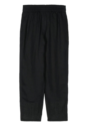 Emporio Armani linen tapered-leg trousers - Black