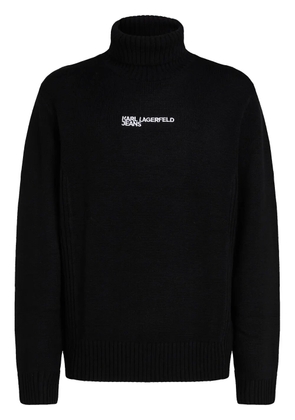 Karl Lagerfeld Jeans logo-embroidered turtleneck sweater - Black