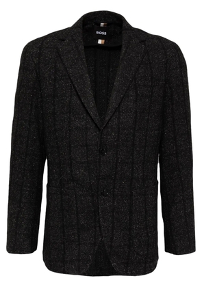 BOSS striped single-breasted blazer - Black