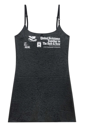 Courrèges text-print textured minidress - Black