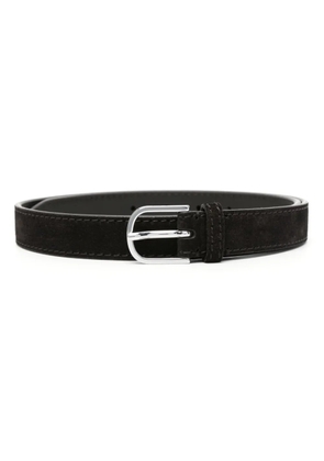 TOTEME logo-engraved suede belt - Brown