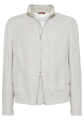Brunello Cucinelli twill bomber jacket - Grey