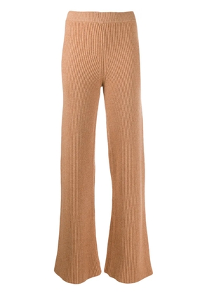 Cashmere In Love ribbed flared Cortina trousers - Neutrals