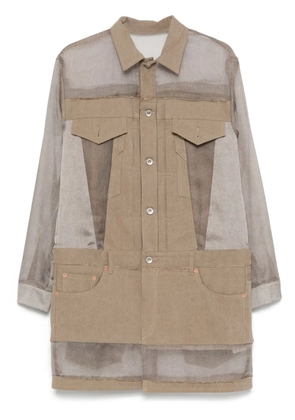 sacai panelled mini dress - Brown