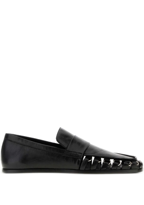 Jil Sander Nikki chain-trimmed leather loafers - Black