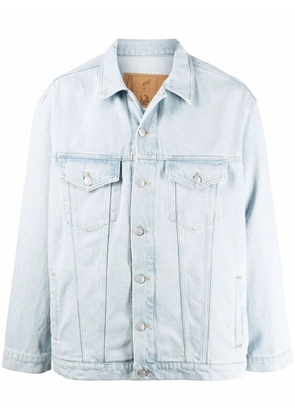 Martine Rose logo-print denim jacket - Blue