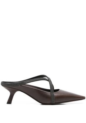 Brunello Cucinelli 60mm Monili-strap mules - Brown