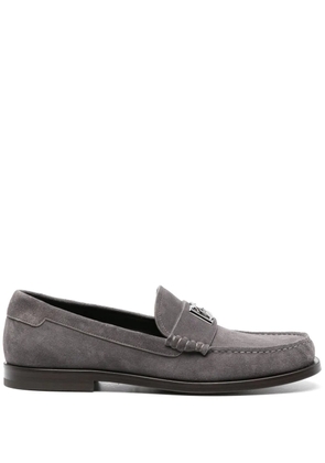 Dolce & Gabbana logo-plaque suede loafers - Grey