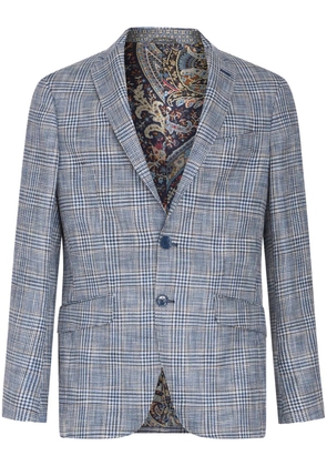 ETRO checked houndstooth blazer - Blue