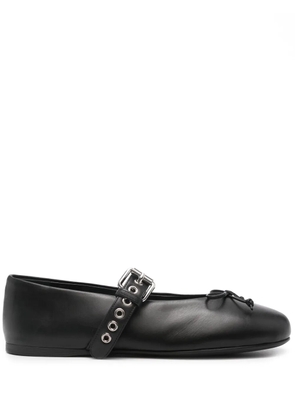 Miu Miu leather ballerina shoes - Black