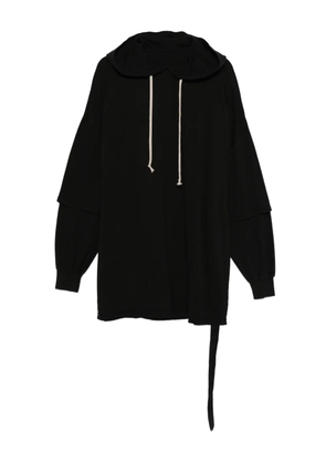 Rick Owens DRKSHDW Tommy layered drawstring hoodie - Black