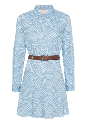 Michael Michael Kors zebra-print poplin mini dress - Blue