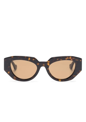 Gucci Eyewear tortoiseshell-effect geometric-frame glasses - Brown