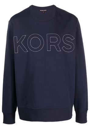 Michael Kors logo-embossed crew-neck sweatshirt - Blue