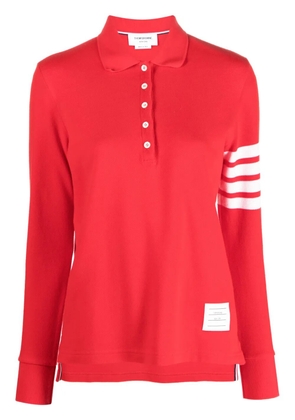 Thom Browne 4-Bar long-sleeved polo shirt - Red