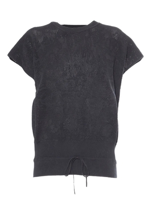 Fabiana Filippi jacquard floral crewneck top - Grey